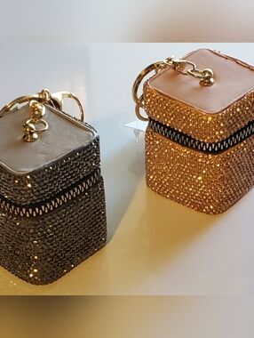 Key Ring - Bag Charm GRAY Zipper Case